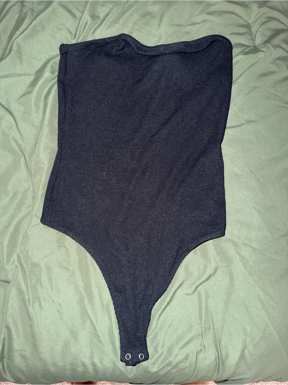 American Eagle Outfitters Black Ribbed Strapless Bodysuit